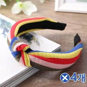 [오너클랜]TBZ 화려한 컬러믹스 머리띠 비비x4개 데일리헤어밴드
