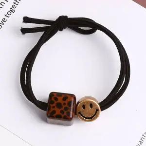 [오너클랜]TBZ 스마일 레오파드 호피 머리끈 팔찌 헤어끈 머리고무줄