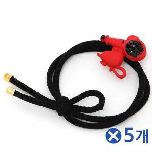 [오너클랜]TBZ 큐빅포인트 눈웃음 쥐 머리끈 레드x5개 여성머리끈