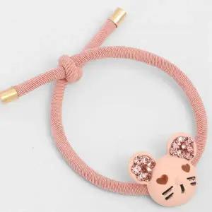 [오너클랜]TBZ 하트눈 큐빅포인트 쥐 머리끈 핑크 여성머리끈 고무줄