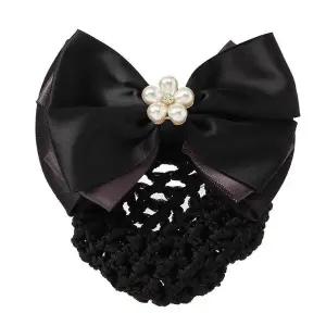 [오너클랜]TBZ 고급스러운 리본 진주 헤어망 포인트헤어핀 데일리핀