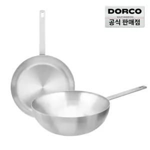 [십일절35%+찜5%] 도루코 클래식 통5중 IH 2종 (프라이팬 28cm+궁중팬 28cm) / 스테인리스