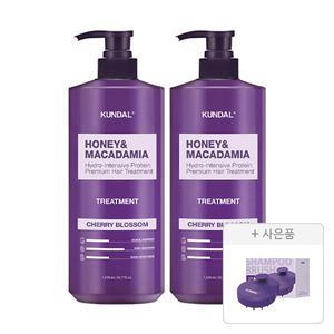 쿤달 네이처 트리트먼트 체리블라썸 1058ml, 2개+증정(스칼프 마사지 샴푸 브러쉬, 1개)