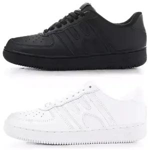 천연가죽 검정 흰색 남자 여자 운동화 유니포스