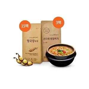 [동트는농가]발효절정 청국장찌개 160g 15팩 + 곤드레된장찌개 200g 3팩