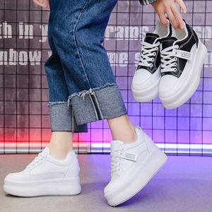 여성 키높이 통굽 운동화 스니커즈 8cm 화이트 블랙