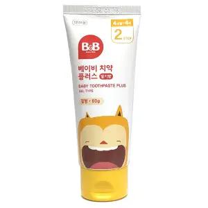 비앤비 베이비치약 플러스 2단계 겔타입 딸기 60g 4개월~4세 유아 아기