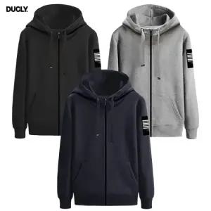 [듀클라이] 정품 기모 하이넥 후드집업 DU-903