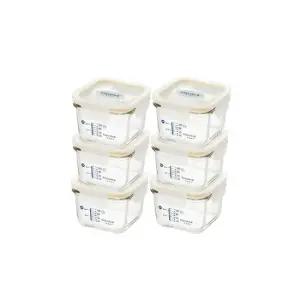 글라스락베이비 눈금이유식 정사각 210ml 6조