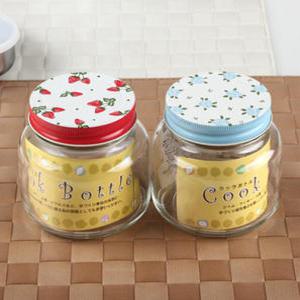 일본 칼라뚜껑 잼병 320ml 2개 유리밀폐병 장아찌