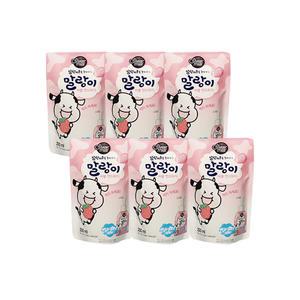 샤워메이트 말랑카우 말랑이 버블 핸드워시 딸기향 리필 250ml x6개