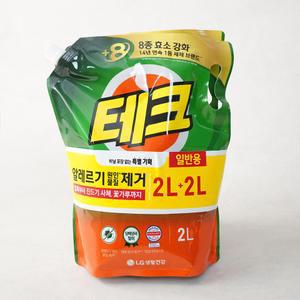 LG 테크 진드기제거 세탁세제 일반리필기획 2L+2L