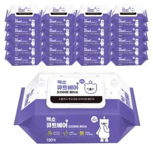 큐트베어 물티슈 캡형 100매 20팩