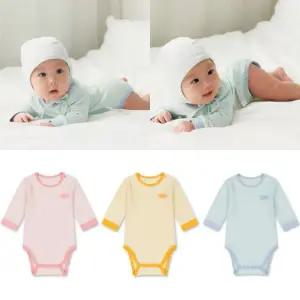 [탑텐키즈](김해점)24년 SS (공용) 유아 뱀부 골지 9부 바디수트 MKE5UI3305