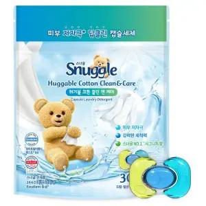 [신세계 규격](의정부점)유니레버 스너글 캡슐세제 클린앤케어 허거블코튼 겸용 30개입