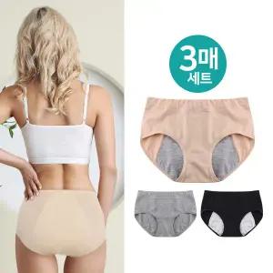 (30%즉시할인) 순면 하프 위생 세트 1913 (3매세트) 여성팬티 위생팬티