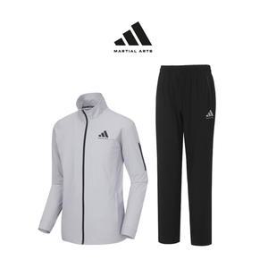 아디다스 컴뱃스포츠 마샬아츠 초경량 에어쿨링 트레이닝 세트 TR 140JS GR(그레이) 남녀 여름용 슬림핏