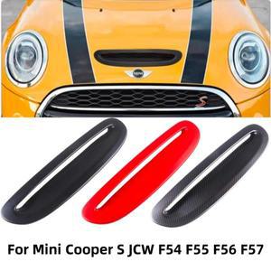 미니 쿠퍼 S JCW F54 F55 F56 F57 용 블랙 프론트 엔진 후드 보넷 벤트 스쿠프 공기 배출구 커버 트림, 외