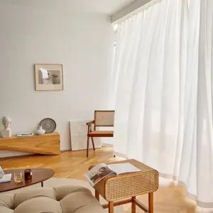 풍성한 주름 나비주름 핀형 도톰한 쉬폰커튼 레일커튼