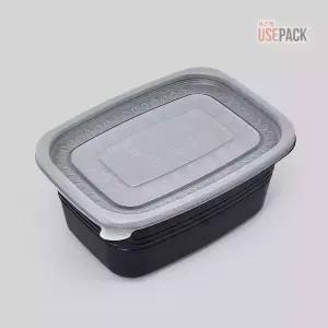 EH 사각 죽용기 특대 500개 BOX 검정 뚜껑포함 일회용 반찬 포장 배달