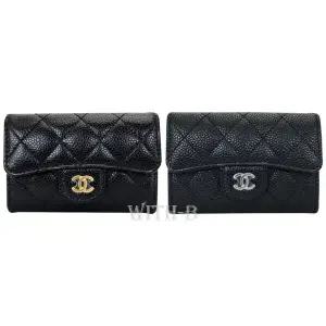 (쇼핑백 동봉) 클래식 캐비어 플랩 카드지갑 AP0214