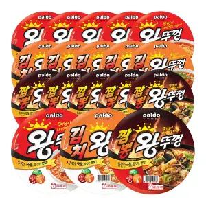 팔도 왕뚜껑 110g 6개 + 김치왕뚜껑 110g 6개 + 짬뽕왕뚜껑 110g 6개