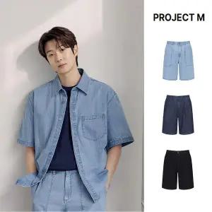 [프로젝트엠](의정부점)남성 데님 풀밴딩 쇼츠 EYF2PH1840