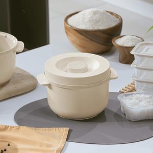 홍여진 하이로 건강 스텐 저당밥솥 2L 밀폐용기 4개 전자레인지사용