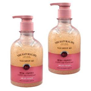 벨먼 내추럴 스파 수분광채 사해소금 스크럽 바디클렌저 블랙로즈향 400ml 2개