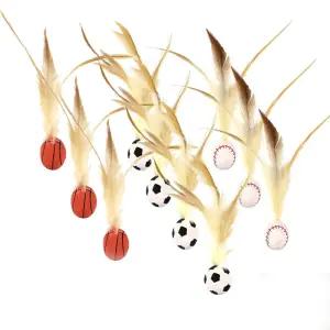 네오짱 고양이 장난감 공놀이 탄력 탱탱볼&깃털 10개 1세트