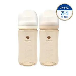 [그린핑거]베베그로우 PPSU 젖병 트윈팩 크림베이지 280ml(노꼭지)