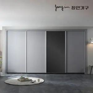 [장인가구] 파인 매트 슬라이딩 미러도어 붙박이장 30CM