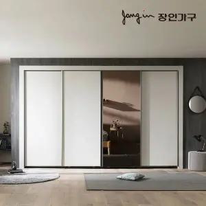 [장인가구]단테 슬림 미러 슬라이딩 붙박이장 15cm