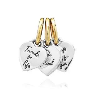 [ PANDORA] 762722C00 스피리터블 프렌드쉽 투톤 샤인 트리플 펜던트 겸 댕글 참