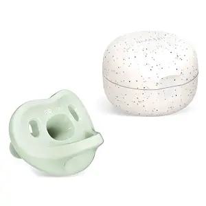 모윰 올 실리콘 마카롱 쪽쪽이 노리개젖꼭지 + 전용 케이스 - 3단계 x 세이지 x 1세트