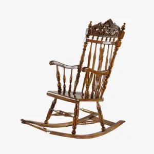 커피쿠폰+무료배송 마호가니 엔틱 원목 흔들의자