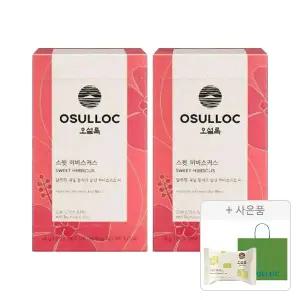 오설록 스윗 히비스커스 티백 20입, 2개 + 증정(그린티웨하스 17g, 1개+러닝 쇼핑백(소), 1개)