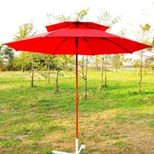 ms 2단 우드톤 파라솔 270cm 그늘막 비치 받침대별도/비치파라솔/특대형파라솔/사각파라솔/접이식파라솔