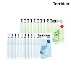 [SET] 토리든 다이브인 히알루론산 마스크 27ml 10매 + 밸런스풀 시카 마스크 25ml 10매