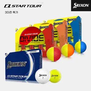 3더즌특가!! 던롭코리아 스릭슨 Q-STAR 디바이드 골프볼 반반볼 3피스