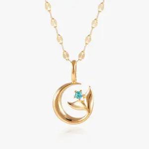 [엘렌쥬얼리]14K 크레센트 고래 꼬리 금 목걸이