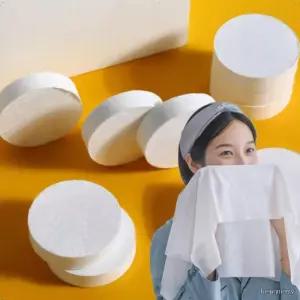 여행용 미니 원형 압축티슈 낱개포장 휴대용 물티슈 건티슈 세안 다용도 수건