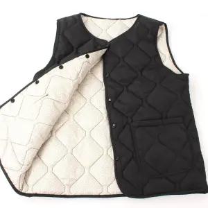 패딩조끼 경량 라운드넥 보온 방한 슬립 양면누빔 조끼