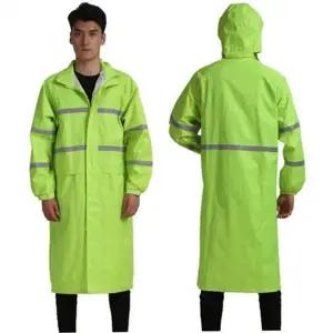 야광 레인코트 활동 형광 작업용 남성 레인코트 우비 반사 작업복 라이딩 낚시용 자전거 용품 세트 야간 등