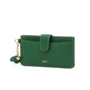 닥스 액세서리 26SS [ZALEA] 젤라 그린 소가죽 플라워 참장식 카드지갑 DCHO6E020E2