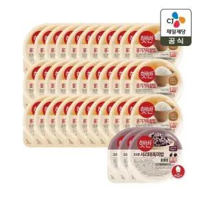 햇반 윤기가득 쌀밥 210g x33개+서리태흑미밥 210g x3개