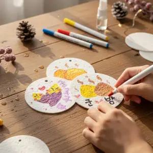 겨울 미술활동 압축 입체 수세미 그리기 제로웨이스트 만들기   지구의날 크리스마스 산타