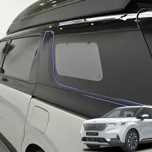 카니발 KA4 튜닝 크롬죽이기 윈도우 몰딩 D필러 용카본 용품 기스방지커버 신차필수 블랙 자동차