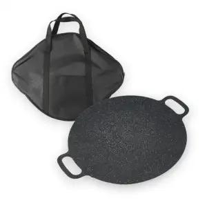 (30cm)(가방포함) 코팅 그리들/불판/그리들팬/그릴팬/주물팬/솥뚜껑/고기판/전골팬/구이팬/부대/찌개/구이