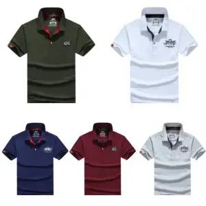 AFS 지프 구김없는 면 100% 반팔 카라 티셔츠